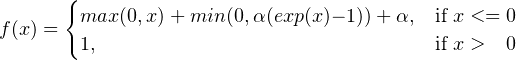 Exponential linear unit (ELU) derivative